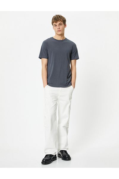 Koton Stretchy Slim Fit Cotton Long Hip Short Sleeve T-Shirt