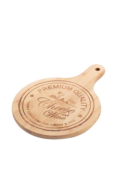 Balsa Grup Balsa Mrk Model Natural Bamboo Cheese Presentation Plate and Trivet Double Sided Dual Purpose 20*30*1.2cm