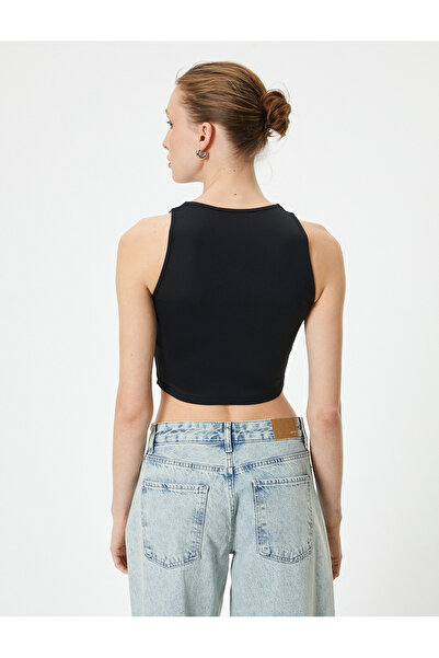 Koton Crop Athlete Window Detailed Crew Neck Slim Fit