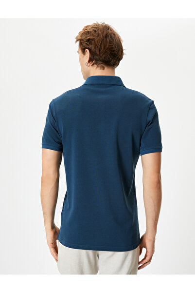 Koton Πόλο μπλουζάκι με λαιμόκοψη και κοντό μανίκι βαμβακερό