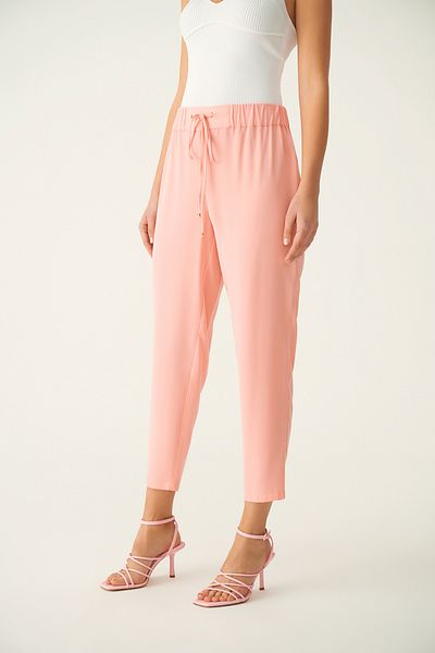 Perspective Niall Regular Fit Ankle Length Mid Waist Pink Color Women's Pants