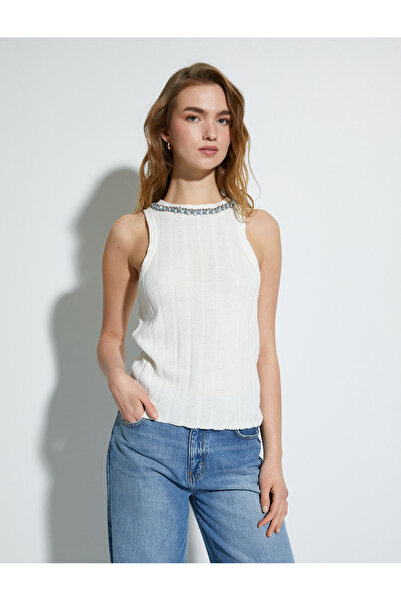 Koton Halter Collar Athlete Colorful Jewelled Accessory Detailed Textured