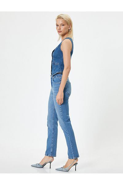 Koton Straight Leg Slim Fit Jeans with Pockets - Eve Slim Straight Jeans