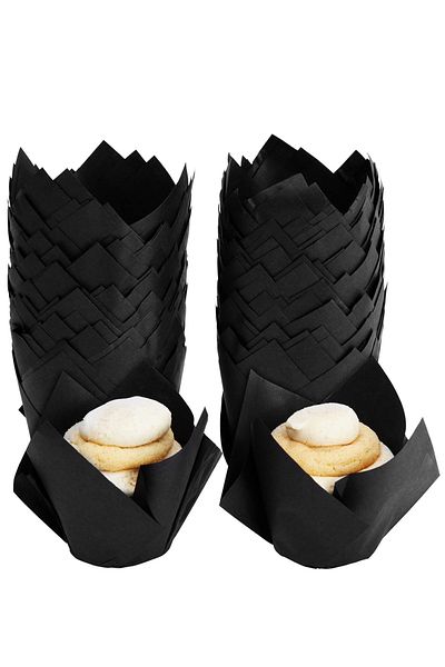 Trend Hediye Sepeti 200 Black Muffin Cupcake Molds - Tulip and Tulip Capsule