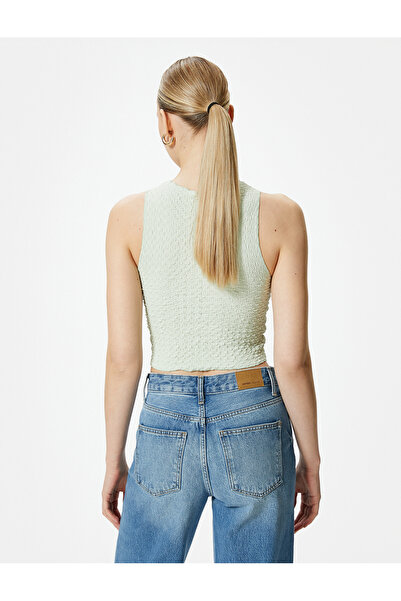 Koton Crop Athlete Halter Collar Wrap Fabric