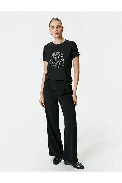 Koton Printed T-Shirt Crew Neck Short Sleeve
