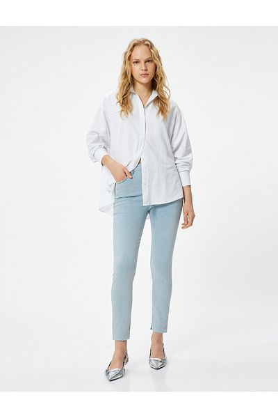 Koton Slim-Fit-Jeans aus Baumwolle mit hoher Taille und dehnbaren Taschen – Carmen Skinny Jeans