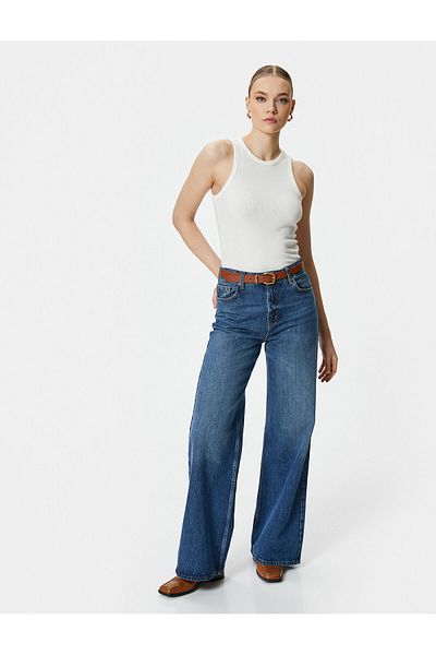 Koton Ribbed Tank Top Halter Neck Basic