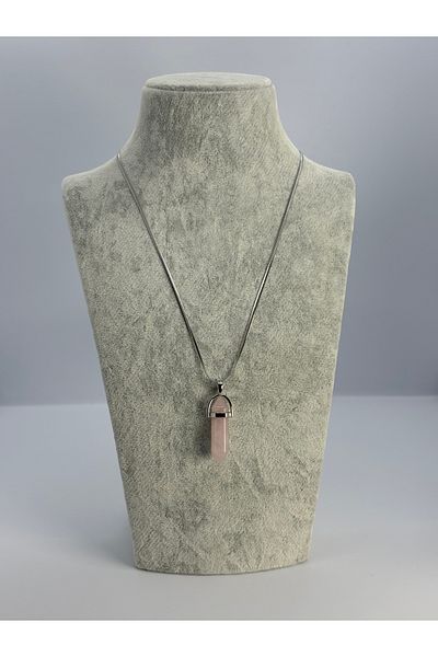 Uzak Işıklar Pink Quartz Natural Stone Necklace