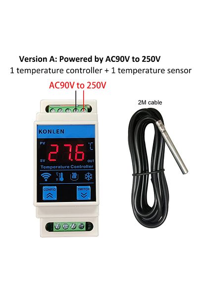 KONLEN Ac90v To 250v Tuya Wifi Temperature Sensor Thermometer Monitor Heating Freezer Controller Room Therm
