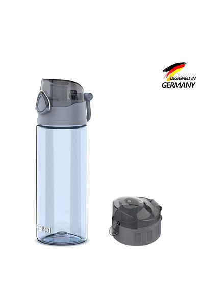 zweikell زجاجة مياه Rosso Jr Switch Charcoal 500ml Bpa-Free Tritan غير قابلة للكسر - زجاجة مياه مع حاوية احتياطية