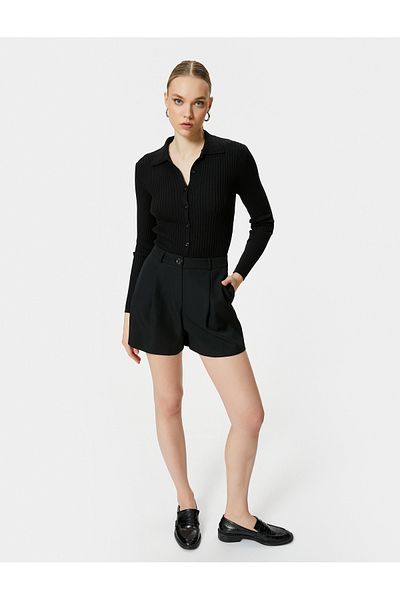 Koton Polo Collar Sweater Knitted Button