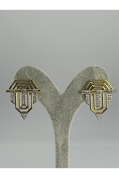 Uzak Işıklar Serenay Rosette Model Steel Earrings Gold