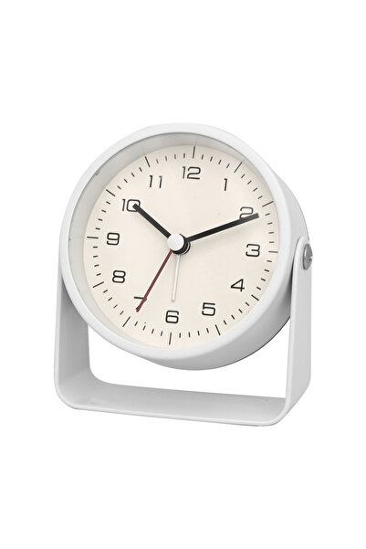 Choice ساعة منبه معدنية صغيرة بيضاء اللون، قطعة واحدة، ساعة مكتبية صامتة مصمم...
