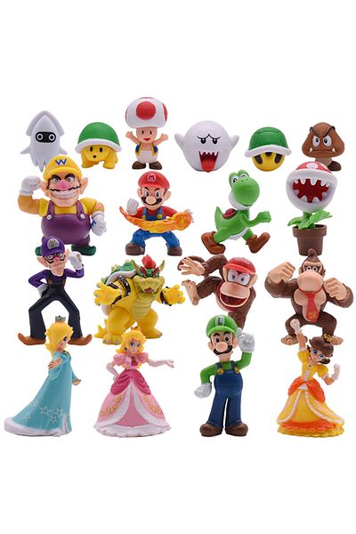 Choice 6/16/18pcs/set Mario Bros PVC Action Figure Toys Dolls Model Set Luigi Yoshi Donkey Kong Princess...