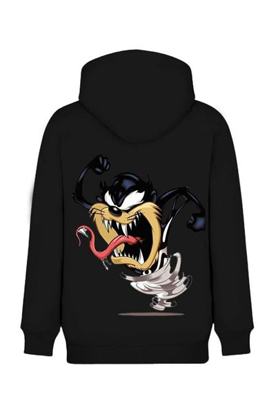 Moda Glo Hanorac negru unisex cu glugă
