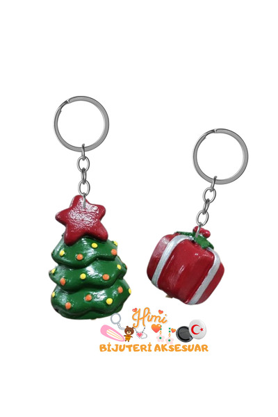 himi bijuteri aksesuar Pine Tree 2-Piece Keychain Backpack Ornament Auto Keyc...
