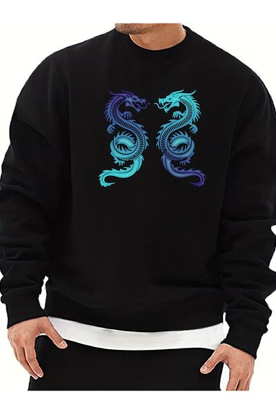 Moda Glo Φούτερ Unisex Blue Snake με στάμπα