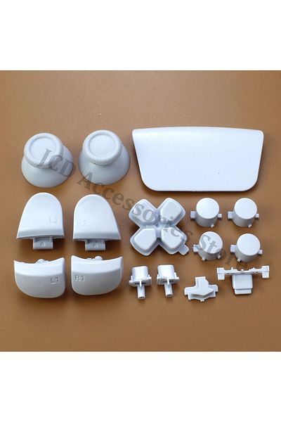 JCD مجموعة كاملة من عصي التحكم باللون الأبيض وغطاء D-pad R1 L1 R2 L2 ومفتاح الاتجاه Ab Xy وأزرار PS5 V3 3.0 Bdm-03