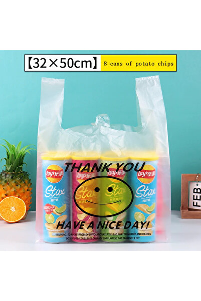 Choice3 50Pcs 32x50cm 50 Pcs Plastic Bag 3 Sizes Food Storage Bags with Handl...