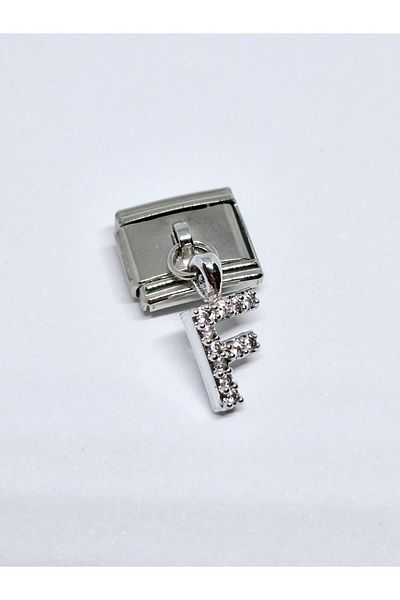 RoseCo00 1 Piece Letter F Italian Bracelet Charm