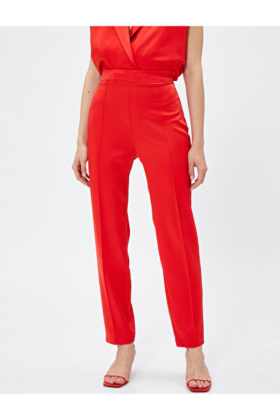 Koton Nervürlü Pantolon Düz Paça Yandan Fermuarlı