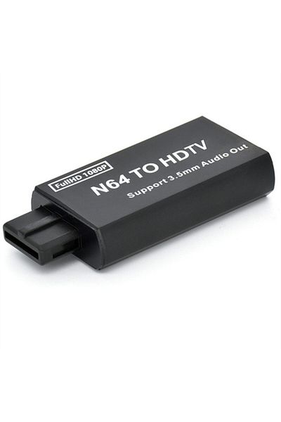 Kebidumei black Game Console N64 to HDMI Converter Adapter Plug and Play for N64/SNES/NGC/SFC HDMI-compatible