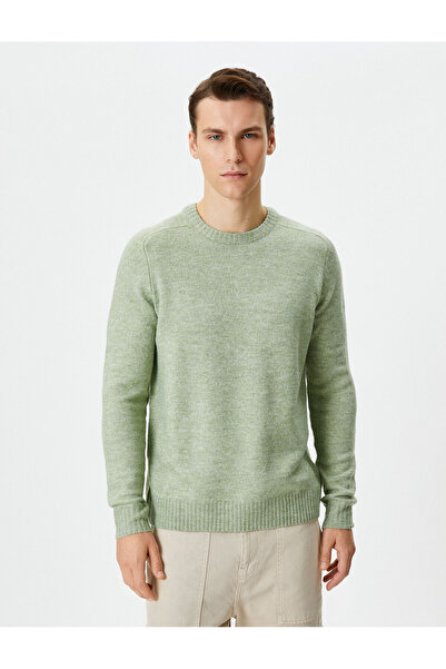 Koton Triko Kazak Basic Bisiklet Yaka Slim Fit Dokulu