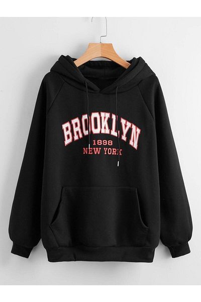 Moda Glo Hanocă cu capota unisex cu imprimeu Brooklyn