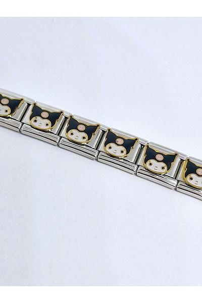 RoseCo00 Kuromi Steel Italian Charm Bracelet
