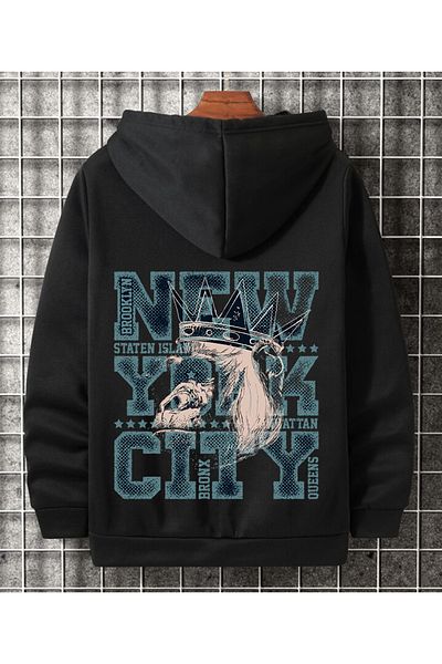 Moda Glo Hanorac cu glugă cu buzunar cangur