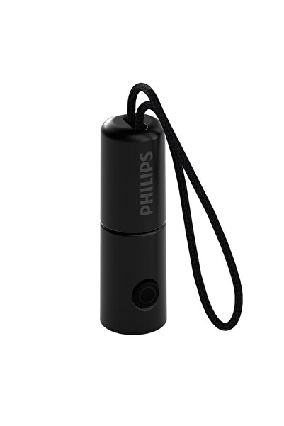 Philips Black 1126 Flashlight Led Type-C Portable Flashlight EDC With 4 Lighting Modes For Self Defe