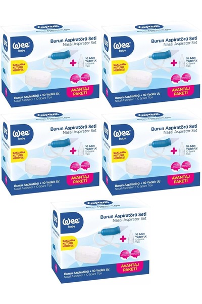 Wee Baby Burun Aspiratörü Seti Şeffaf (WEE945) (5 Li Set)