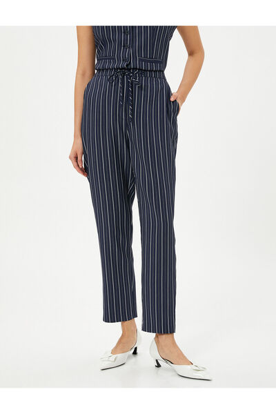 Koton Havuç Pantolon Beli Bağcıklı Cep Detaylı Viskon