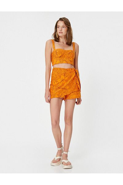 Koton Şahika Ercümen Strappy Heart Collar Crop Bustier
