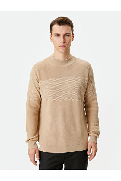 Koton Yarım Balıkçı Yaka Kazak Triko Slim Fit Dokulu