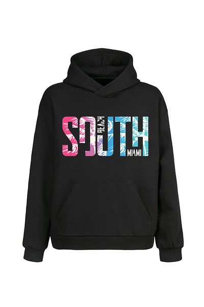 Moda Glo Unisex Μαύρο Φούτερ με στάμπα καγκουρό - με τσέπες, 3 κλωστές