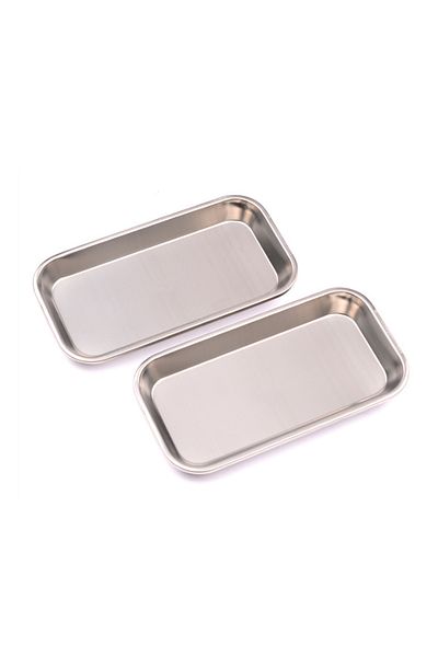 Choice 1/2pcs Kitchen Tray Stainless Steel Square Storage Tray Dental Medical Tool Nail Tattoo Dental Me...