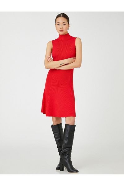 Koton Mini rochie de tricotaj fără mâneci pe gât