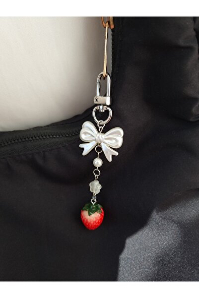 Crosswonder Strawberry Charm Fiyonklu Çilek Anahtarlık / Çanta Charmı y2k coq...