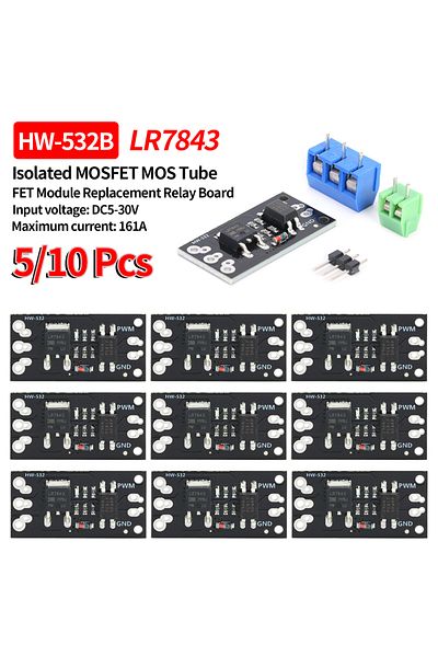 Shunmaii 5 Set 5/10pcs Lr7843 Pwm Speed Regulation Isolated Mosfet Mos Tube Fet Module W/optocoupler