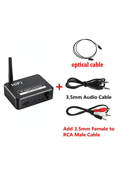 Choice With RCA cable DAC Bluetooth 5.1 Audio Receiver Digital to Analog Converter 3.5mm AUX RCA L/R U-Disk