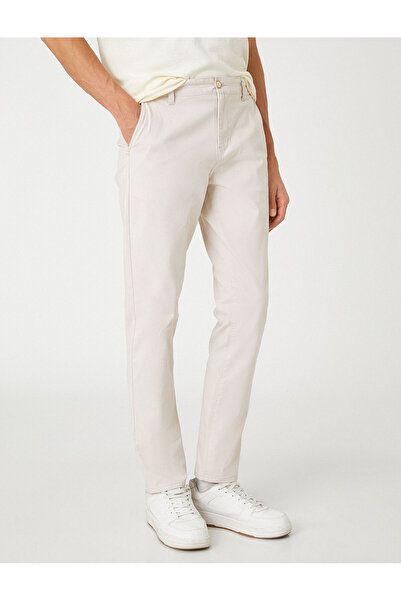 Koton Basic Chino Pantolon Düğmeli Cep Detaylı