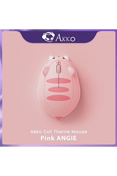 Choice ماوس Akko Cat Theme باللون الوردي، 2.4 جيجاهرتز، بلوتوث 3.0 / 5.0، لاسلكي ثلاثي الأوضاع، لأجهزة الكمبيوتر المحمولة
