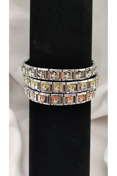 ITALIAN Power Puff Girls Patterned Italian Charm 9 mm (Blossom, Bubbles, Buttercup)