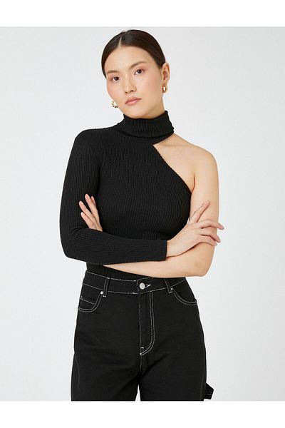 Koton Tricou negru pentru femei 3WAK50206EK