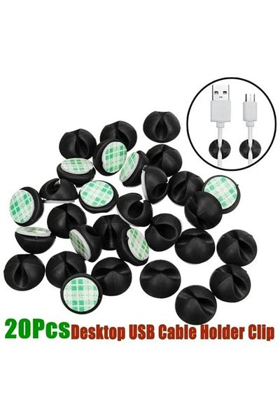Choice 10/20Pcs Cable Clips Winder Silicone Cable Organizer Desktop Wire Storage Charger Cord Holder  fo...
