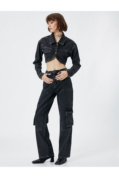 Koton Denim-Cargohose mit geradem Bein – Eve Jeans