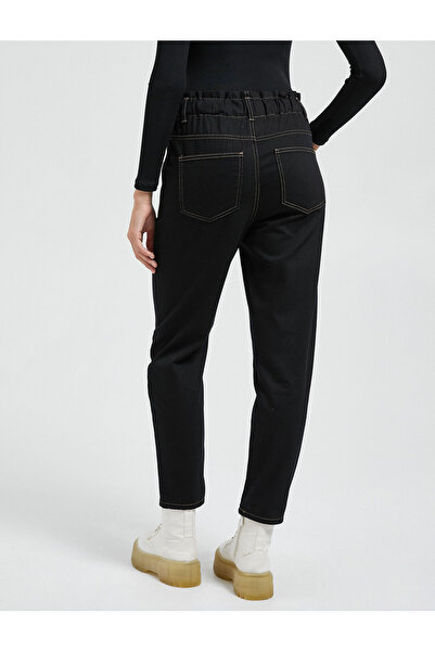 Koton Gabardin Pantolon Lastikli Yüksek Bel Cep Detaylı Daralan Paça