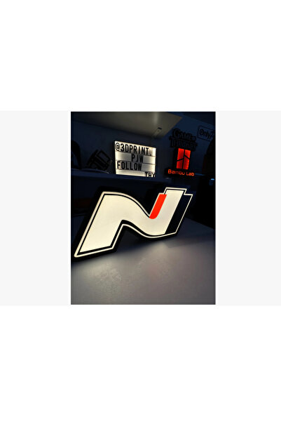 Gadget Gurme Hyundai i20n i30n N logo Led Masaüstü aydınlatma 5v usb